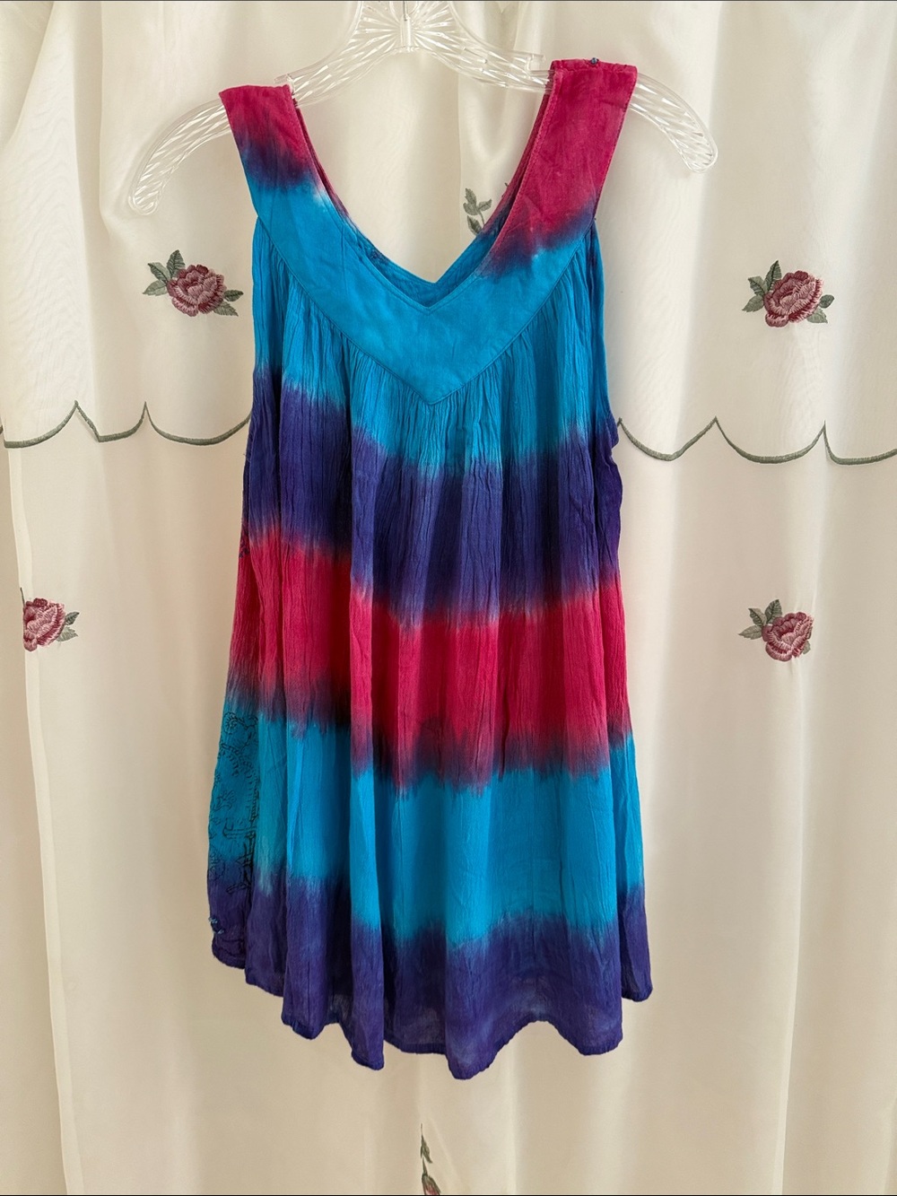 Charlie Paige Multicolor Tie-Dye V-Neck Camisole - Blue, Purple & Pink - Picture 3 of 3